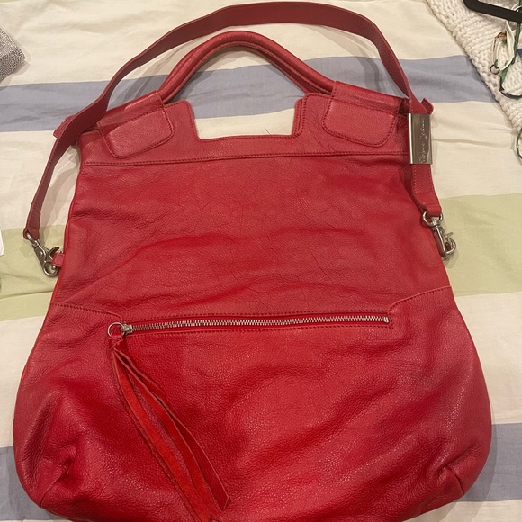 Foley+Corinna Mid City Red Leather fold over tote. - Picture 2 of 14
